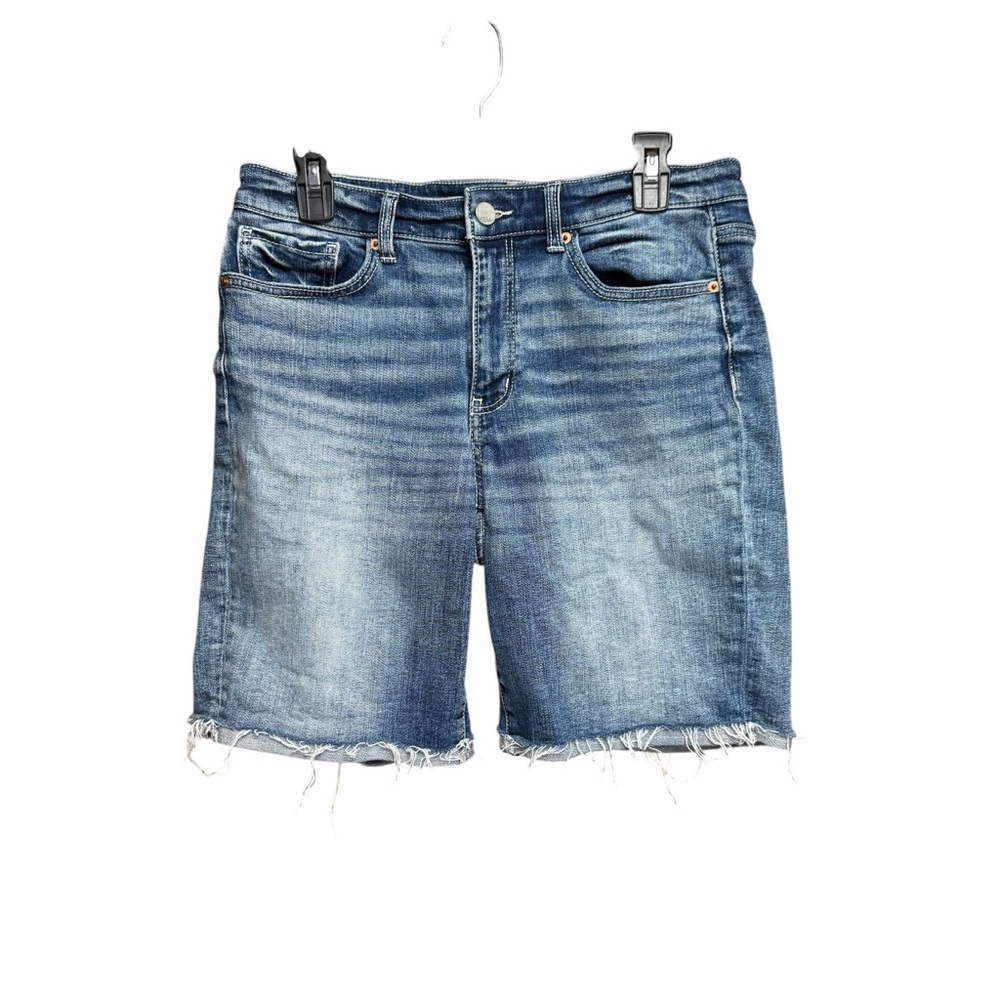 BKE Distressed Hem Blue Denim Shorts size 29 Stella style mid rise